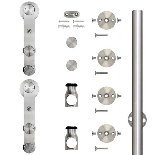 Designer Collection Stainless Steel 96" Strap Sliding Door Hardware NT.1400.05WG-96.SS